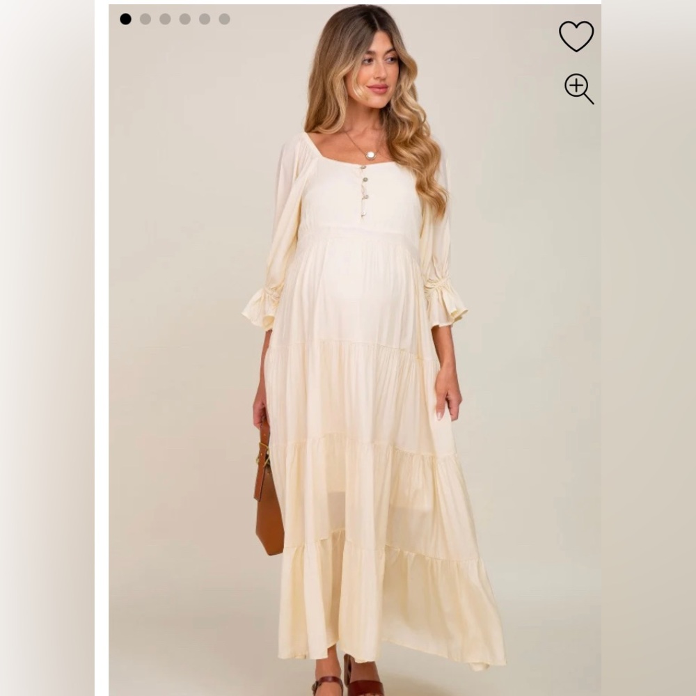 Pinkblush Cream Maxi Dress